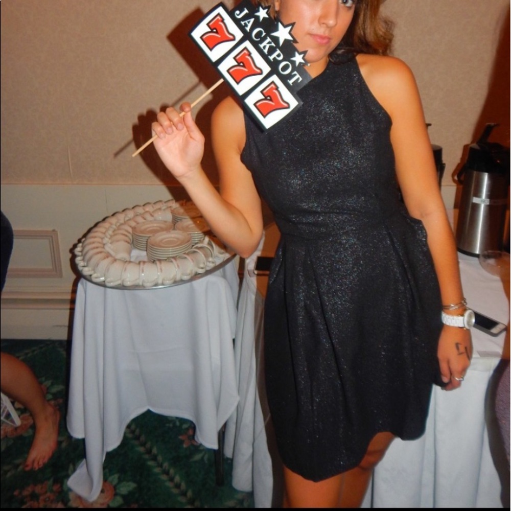 Black Sparkle Dress Skater Style